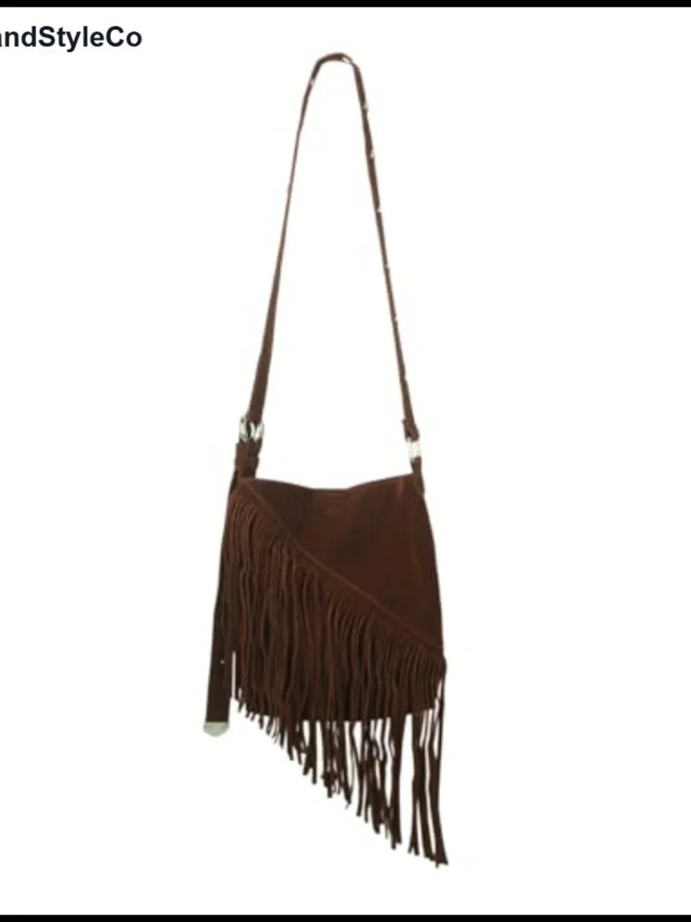 Faux Suede Tassel Crossbody Bag with Adjustable Strap
